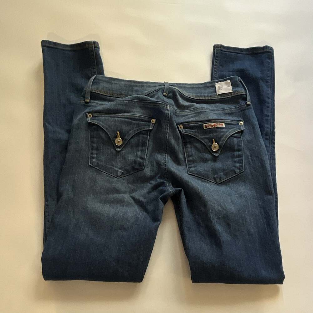 Hudson Jeans Flap Pocket 28 Collin Skinny Mid Rise Medium Wash Stretch Denim